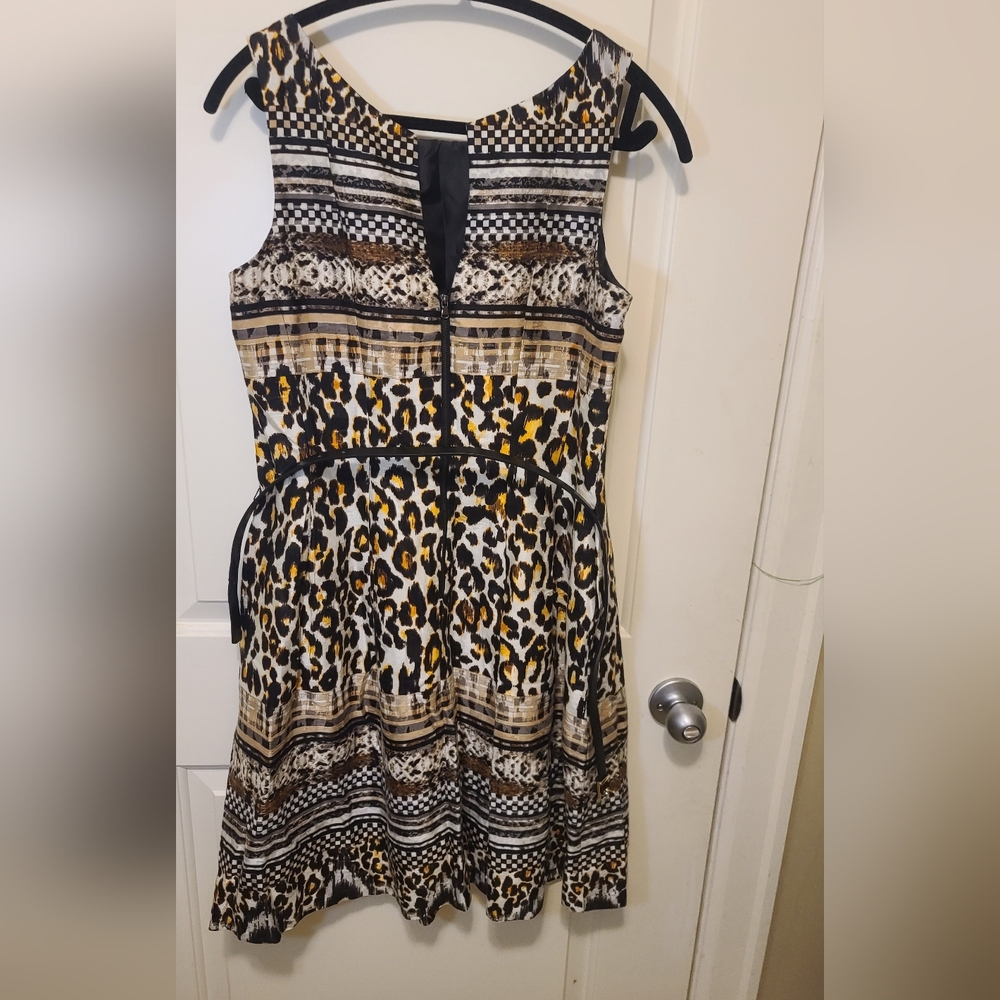 GABBY SKYE Animal Print&Geometric Banded Dress Size 10 - Picture 3 of 8